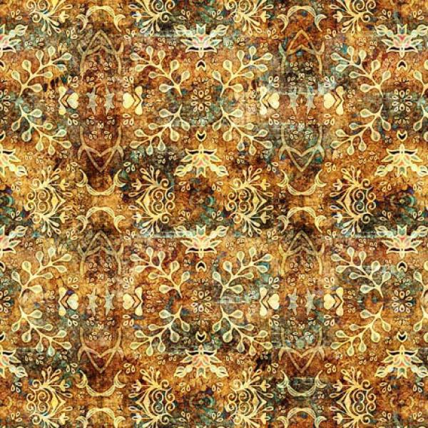 Patchworkbaumwolle Textured Leaf Medallion von Quilting Treasure